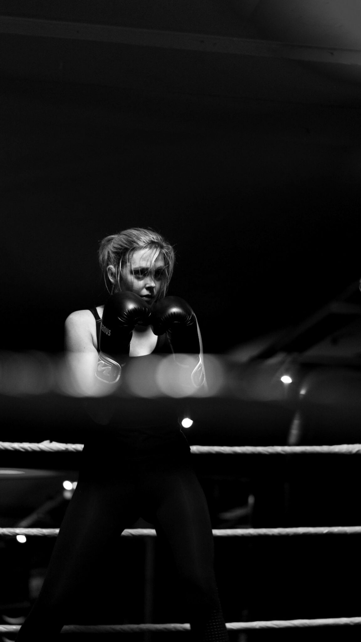 Girl in boxing ring